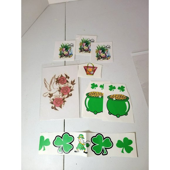 Iron On Transfers Lot of 11 Leprechaun Flamingo Love NEW - Picture 1 of 1